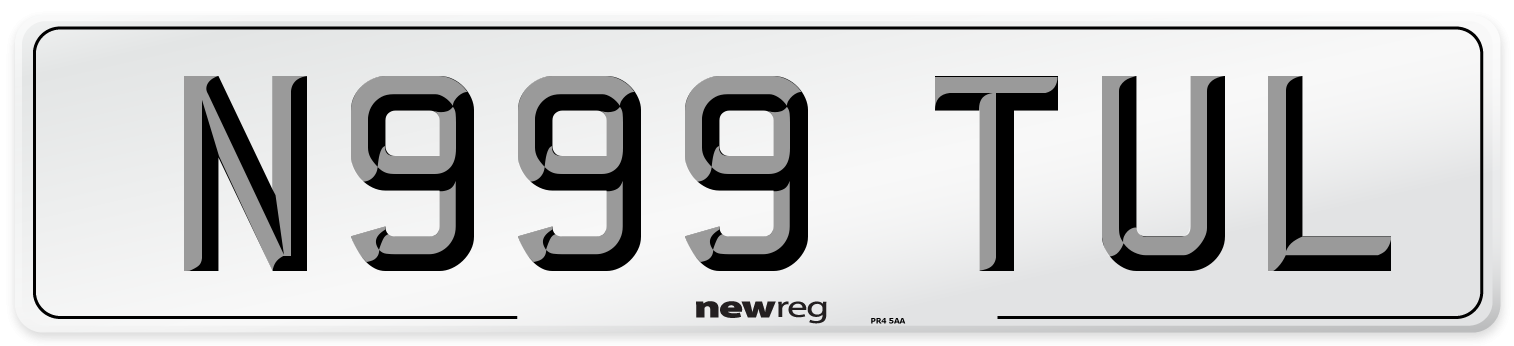 N999 TUL Number Plate from New Reg